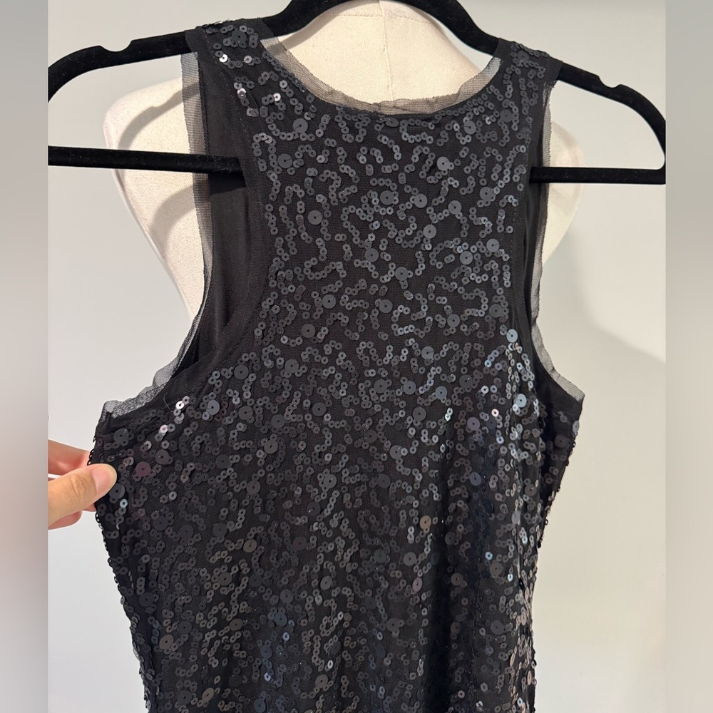 NWT Max Studio Black Sequin Midi Sleeveless Dress Size Small - Picture 5 of 5